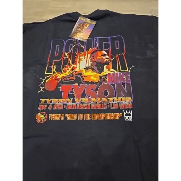 Vintage Deadstock 90s mike tyson mathis boxing t-shirt 1995 With Tags Las Vegas - Picture 1 of 13